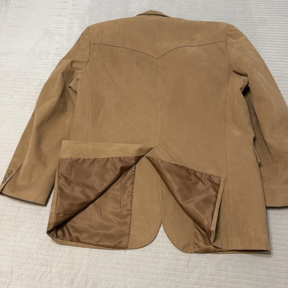 Circle S Dallas Texas Western Brown Faux suede Mens Jacket Sport Coat Blazer 44L